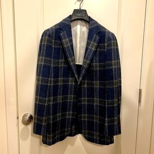 SuitSupply Tartan Navy Grey Blazer / Jacket Size 40R
